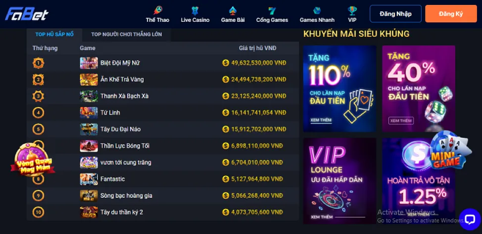 Tổng quan các game phổ biến và khuyến mãi hấp dẫn tại 188bethiphop